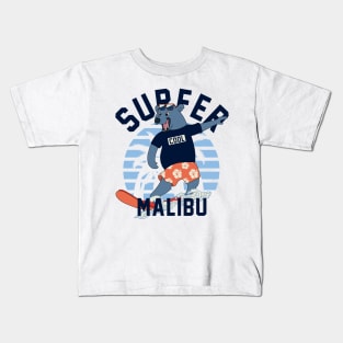 Malibu Bear Surfer Kids T-Shirt